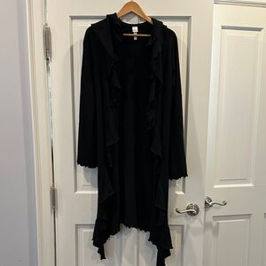 Aqua Long Cashmere Asymmetrical Cardigan size M